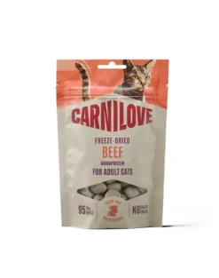 CARNILOVE Freeze-Dried Snack Cat Beef 40 g con manzo e erba gatta, snack liofilizzati per gatti