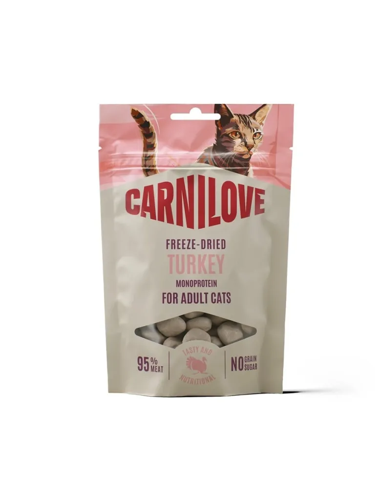 CARNILOVE Freeze-Dried Snack Cat Turkey 40 g con tacchino, snack liofilizzati per gatti