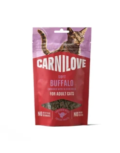 CARNILOVE Soft Snack Cat Buffalo 50 g con bufalo e mirtilli, snack morbidi per gatti