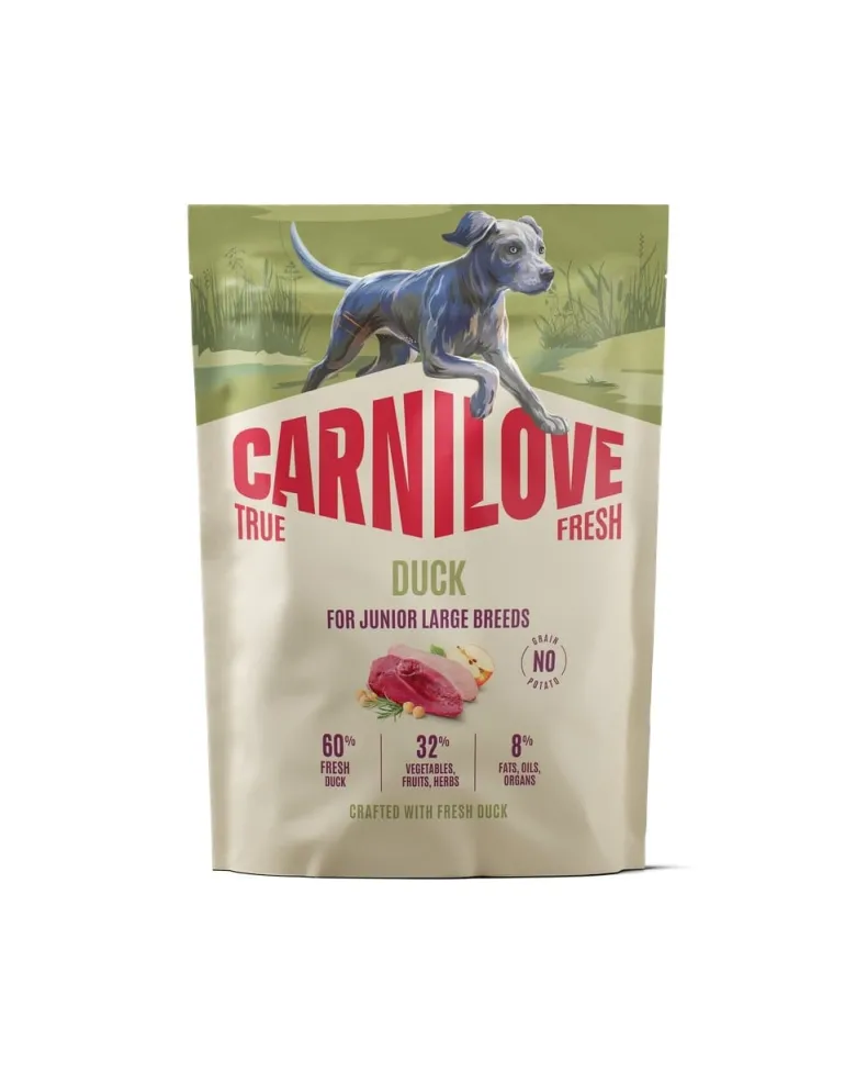 CARNILOVE True Fresh Dog Duck Junior Large 1,5 kg crocchette con anatra fresca per cuccioli di razze grandi