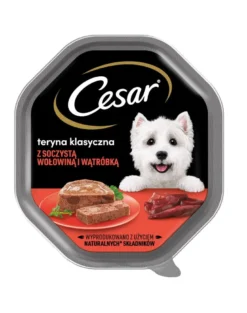 CESAR Alimento umido completo per cani adulti con manzo e fegato succulenti 150g