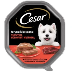 CESAR Alimento umido completo per cani adulti con manzo e fegato succulenti 14x150g
