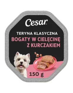 CESAR Alimento umido completo per cani adulti con tenera carne di vitello e pollame 150g