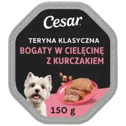 CESAR Alimento umido completo per cani adulti con tenera carne di vitello e pollame 14x150g