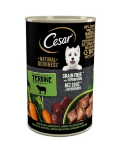 CESAR Natural Goodness Alimento umido senza cereali con carne di agnello, carote, patate e spinaci 400g