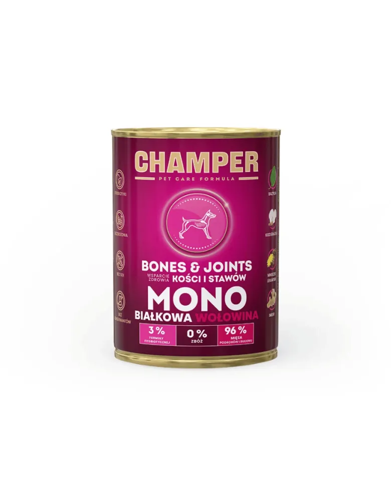 CHAMPER Bones Joints Manzo monoproteico cibo per cani 400 g