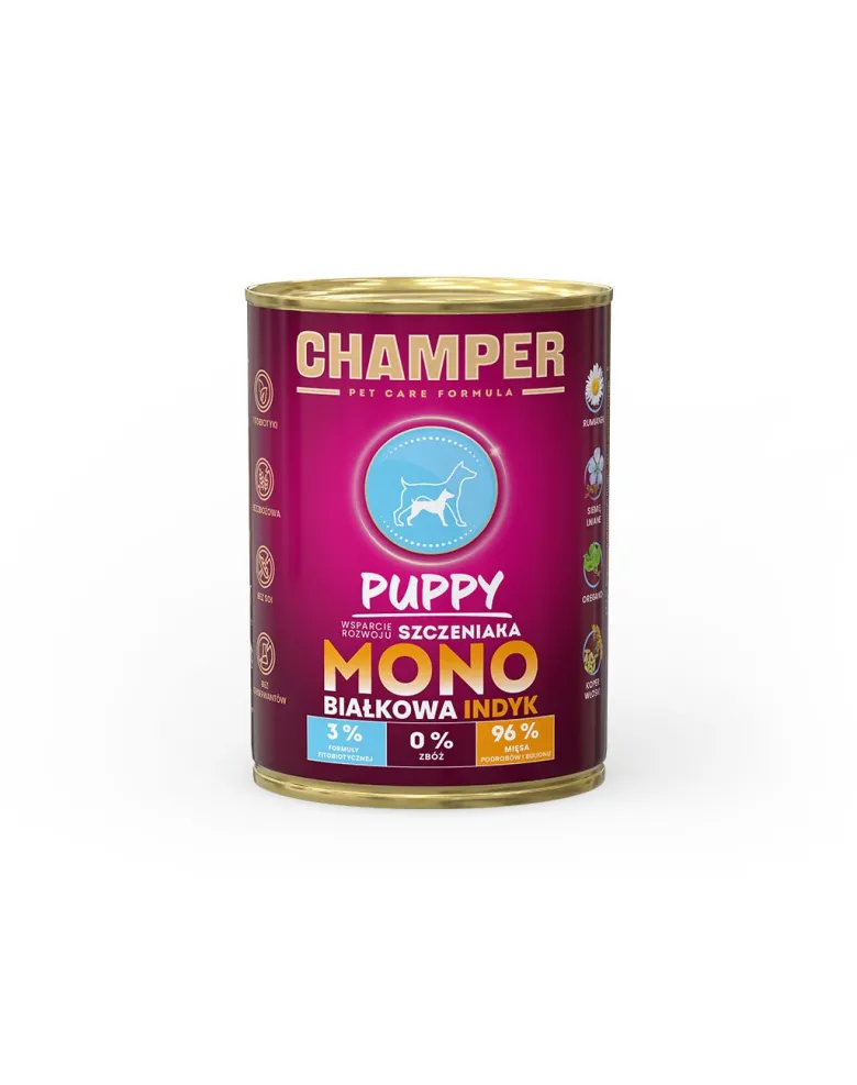 CHAMPER Puppy Tacchino alimento monoproteico per cuccioli 400 g
