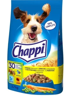 CHAPPI 3x2,7 kg cibo secco per cani con pollame e verdure
