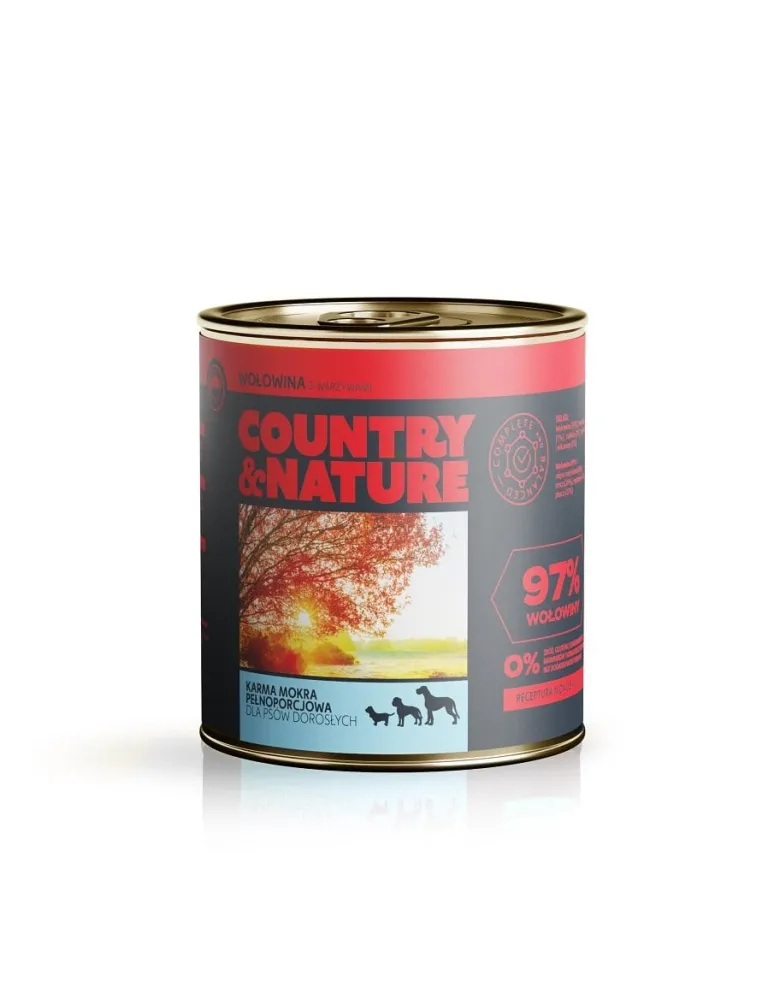 COUNTRY&NATURE Alimento umido senza cereali manzo con verdure 850g