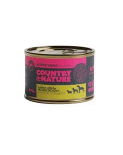 COUNTRY&NATURE Cibo umido senza cereali maiale con spinaci 410 g