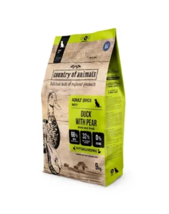 COUNTRY OF ANIMALS Dog Duck with Pear M 9 kg anatra con pera, cibo secco per cani