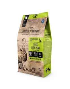 COUNTRY OF ANIMALS Dog Duck with Pear M 2 kg anatra con pera, cibo secco per cani