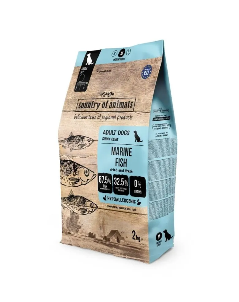 COUNTRY OF ANIMALS Dog Marine Fish M 2 kg pesci marini, cibo secco per cani
