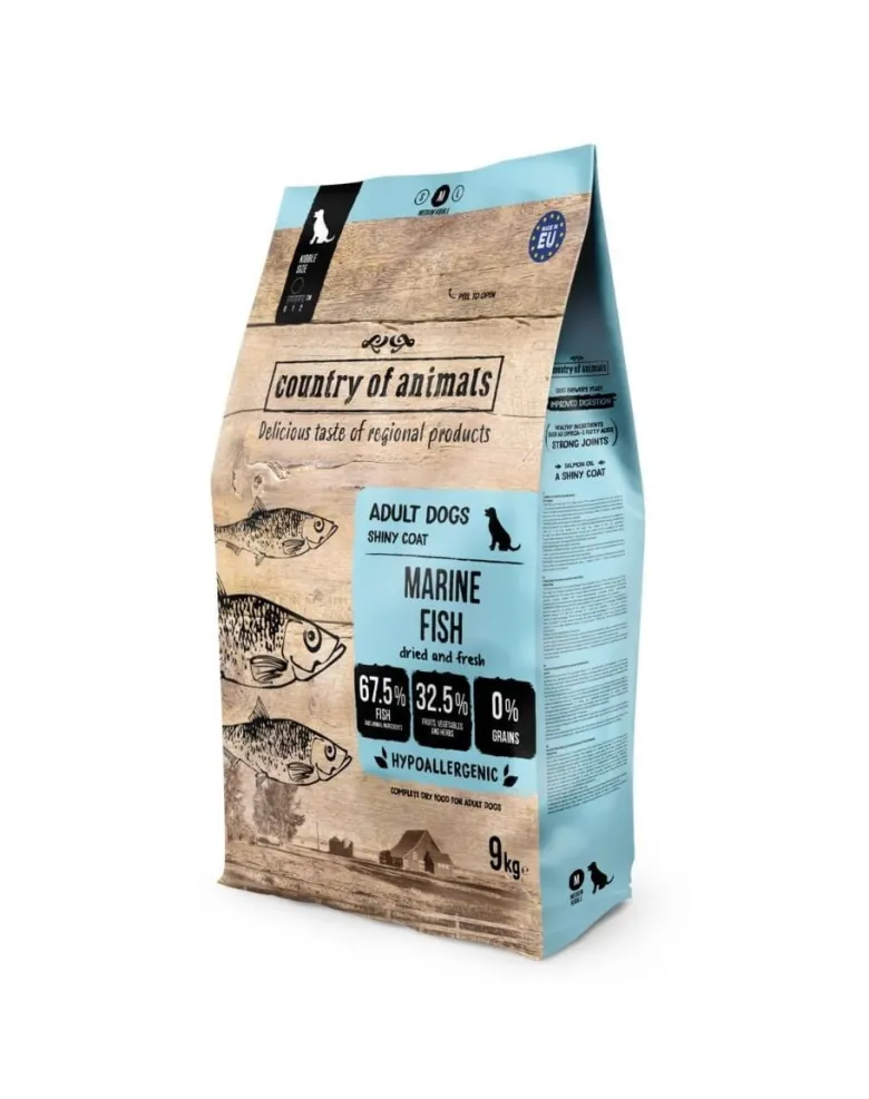 COUNTRY OF ANIMALS Dog Marine Fish M 9 kg pesci marini, cibo secco per cani