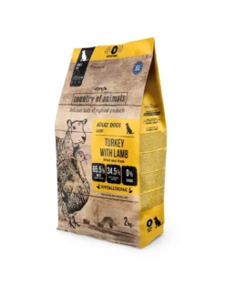 COUNTRY OF ANIMALS Dog Turkey with Lamb M 2 kg tacchino con agnello, cibo secco per cani