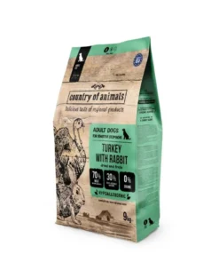 COUNTRY OF ANIMALS Dog Turkey with Rabbit S 9 kg tacchino con coniglio, cibo secco per cani