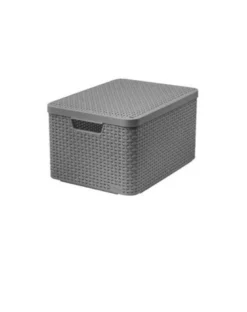 CURVER Cestino "STYLE" L con coperchio grigio scuro