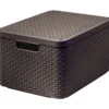 CURVER Cestino STYLE L con coperchio marrone scuro