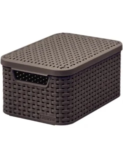 CURVER Cestino "STYLE" M con coperchio marrone scuro