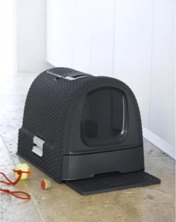 CURVER Lettiera per gatti antracite/grigio + ARISTOCAT Lettiera in silicio 3,8l GRATIS