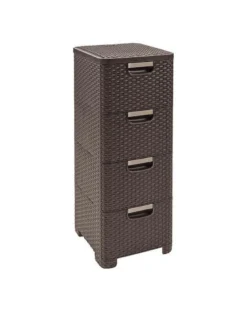 CURVER Libreria con 4 cassetti STILE marrone scuro