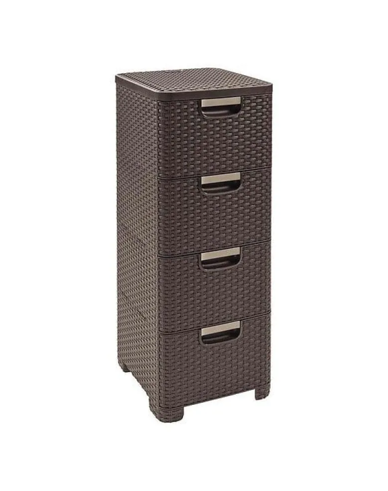 CURVER Libreria con 4 cassetti STILE marrone scuro