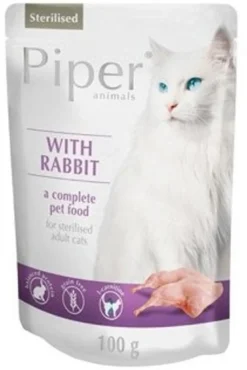 DOLINA NOTECI PIPER Animals con coniglio per gatti sterilizzati 10 x 100g