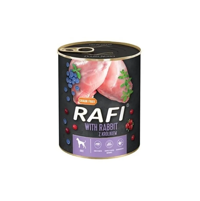 DOLINA NOTECI RAFI Karma con coniglio, mirtillo e mirtillo rosso 24 x 400g