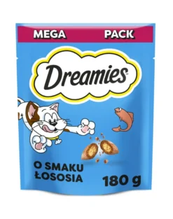 DREAMIES Mega Pack 4x180g Deliziosi bocconcini al gusto di salmone per gatti