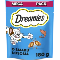 DREAMIES Mega Pack 4x180g Deliziosi bocconcini al gusto di salmone per gatti