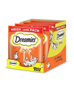 DREAMIES Mega Pack 4x180g Deliziosi bocconcini con pollo per gatti