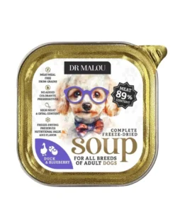 DR MALOU Zuppa liofilizzata Anatra con mirtillo 12g cibo umido per cani