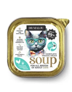 DR MALOU Zuppa liofilizzata Pollo con erba d'orzo 12g cibo umido per gatti