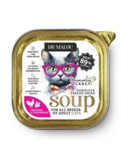 DR MALOU Zuppa liofilizzata Pollo con mirtilli Urinary 12g cibo umido per gatti