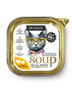 DR MALOU Zuppa liofilizzata Pollo con zucca 12g cibo umido per gatti