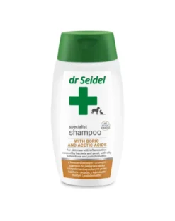 DR SEIDEL Shampoo con acido borico e acido acetico 220ml per cani e gatti con problemi dermatologici