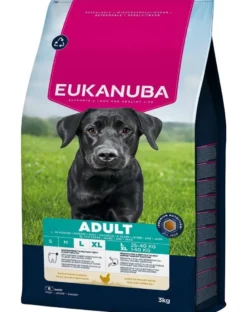 EUKANUBA Adult Large Breeds Chicken 3 kg cibo secco per cani di grandi razze ricco di pollo fresco