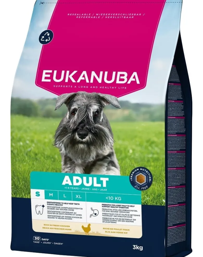 EUKANUBA Adult Small Breeds Chicken 3 kg cibo secco per cani di piccola taglia ricco di pollo fresco