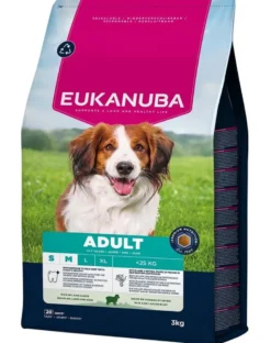 EUKANUBA Adult Small Medium Breeds Lamb Rice 3 kg cibo secco per cani di piccola e media taglia ricco di agnello e riso