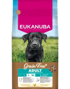 EUKANUBA Grain Free Adult Large Chicken 12 kg cibo secco senza cereali con pollo per cani di taglia grande