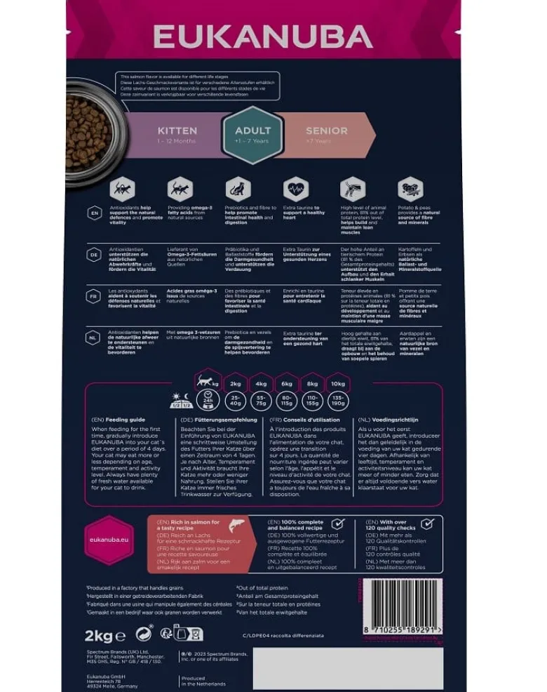 EUKANUBA Grain Free Adult Salmone 2 kg per gatti adulti