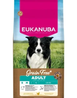 EUKANUBA Grain Free Adult Small Medium Chicken 12 kg cibo secco senza cereali con pollo per cani di piccola e media taglia