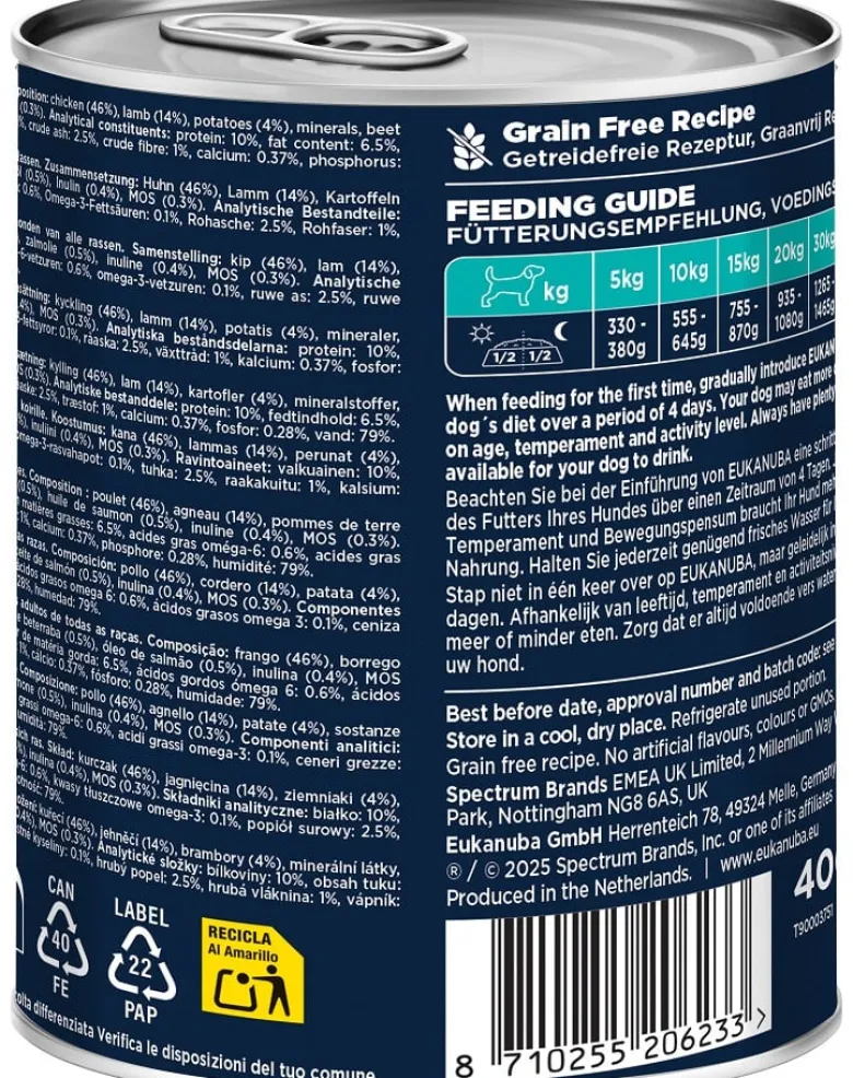 EUKANUBA Life Care Adult Rich in Lamb 400 g paté per cani ricco di agnello e patate
