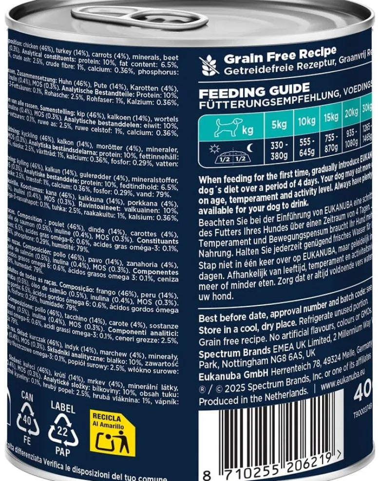 EUKANUBA Life Care Adult Rich in Turkey 400 g paté per cani ricco di tacchino e carote