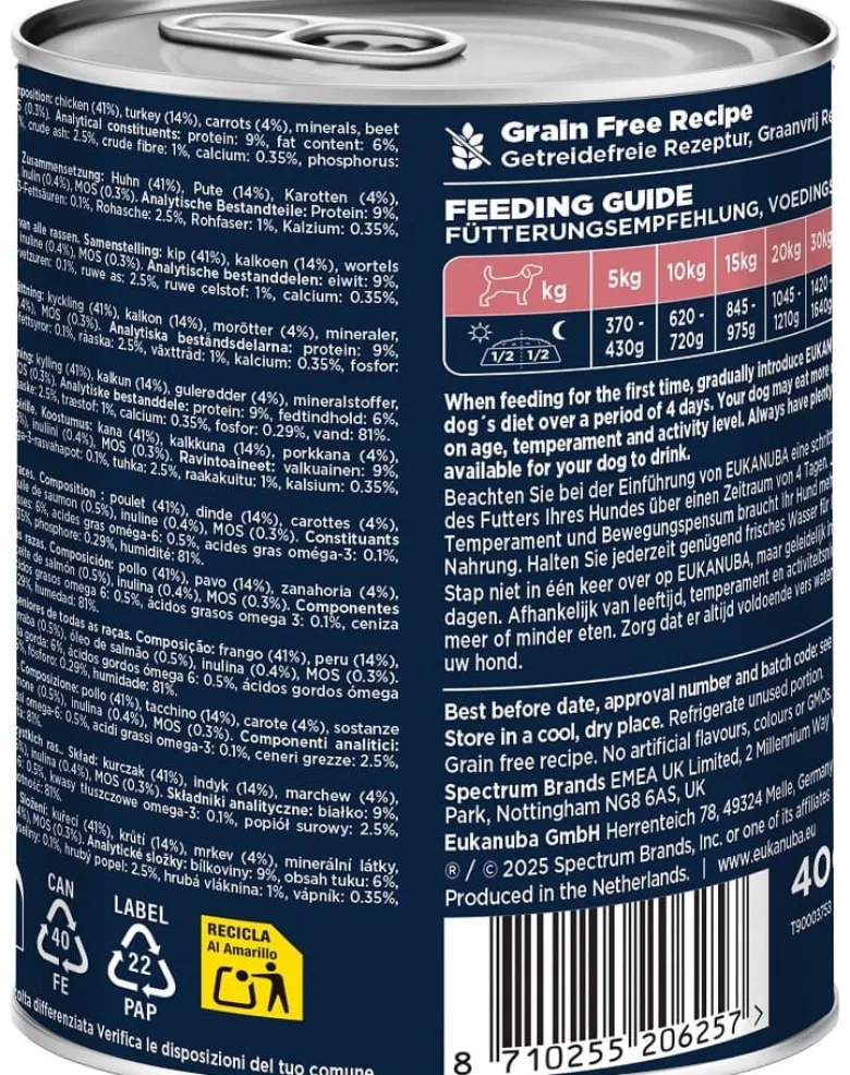 EUKANUBA Life Care Senior Rich in Turkey 400 g paté per cani anziani ricco di tacchino e carote