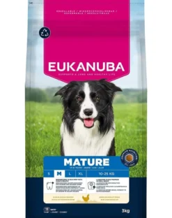 EUKANUBA Mature Medium Breeds Chicken 3 kg cibo secco per cani adulti di razze medie ricco di pollo fresco