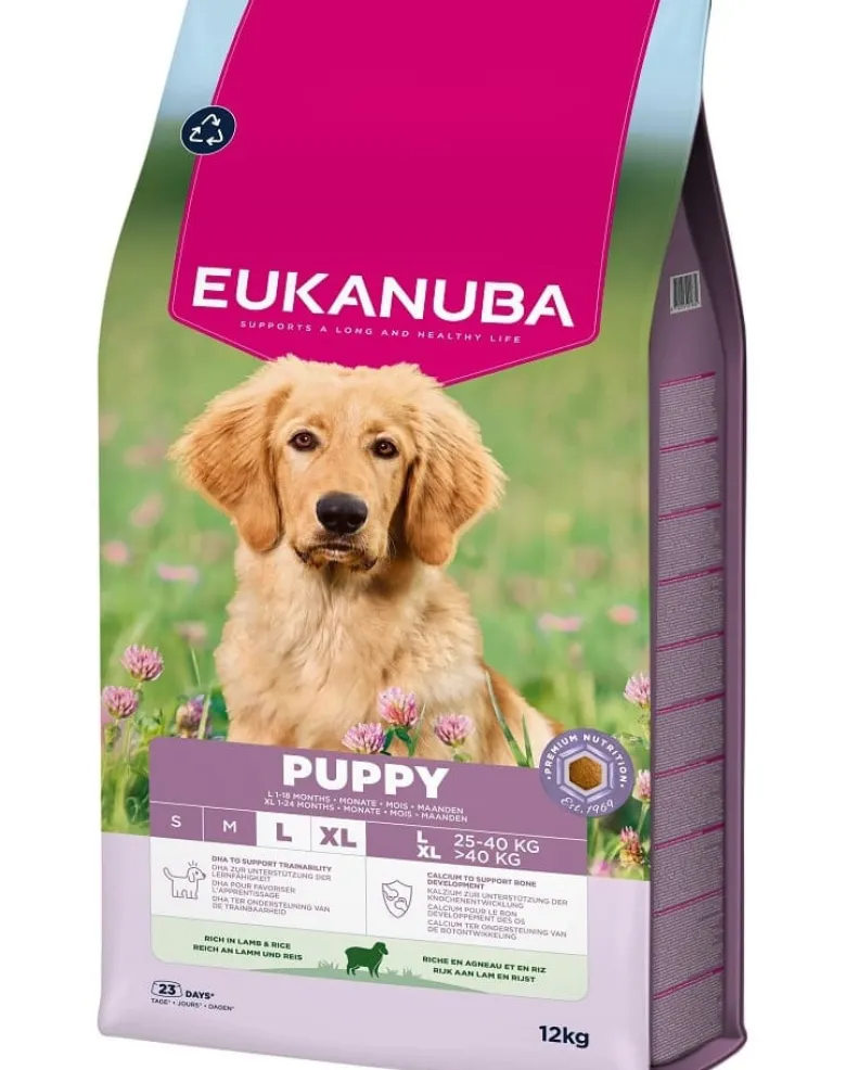 EUKANUBA Puppy Large Breeds Lamb Rice 12 kg cibo secco per cuccioli di razze grandi ricco di agnello e riso