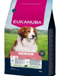 EUKANUBA Senior Small Medium Breeds Lamb Rice 3 kg cibo secco per cani anziani di piccole e medie razze ricco di agnello e riso
