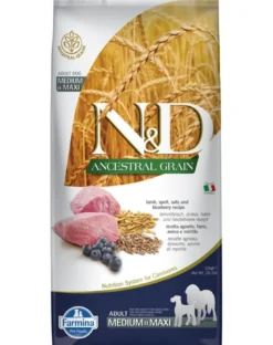 FARMINA N&D Ancestral grain dog adult medium/maxi breed lamb, spelt, oats, blueberry 12 kg