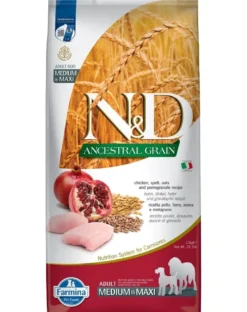 FARMINA N&D Ancestral Grain dog Adult Medium & Maxi Chicken & pomegranate 12 kg